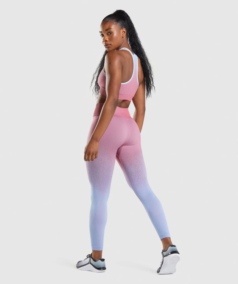 Legginsy Gymshark Adapt Ombre Seamless Damskie Różowe Głęboka Niebieskie | PL 294CVE